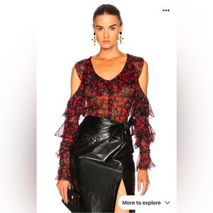 NWOT Raquel Diniz silk M Raquel Diniz Blouse
Ruffle Embellishment
Long Sleeve